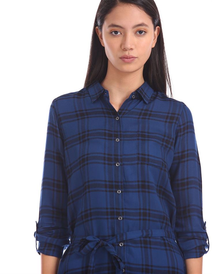 U.S. Polo Assn. Women Casual Wear Checkered Dress